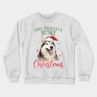 Christmas Husky Pun Crewneck Sweatshirt